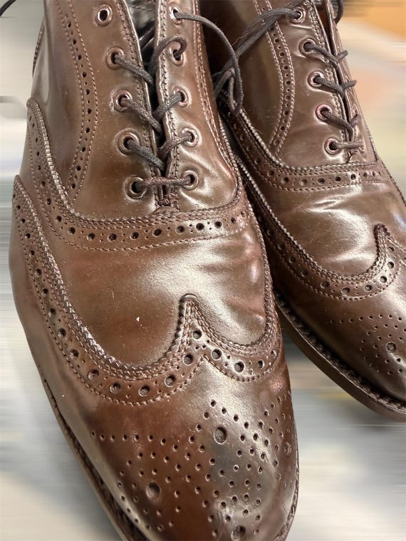Alden, Alden for Brooks Bros. A764 Shell Cordovan Wing Tip Balmoral Men's 10D Restored