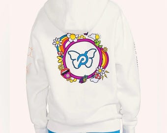 PELOTON Brittany Allen x Peloton Rainbow Butterfly Unisex Hoodie Size Small