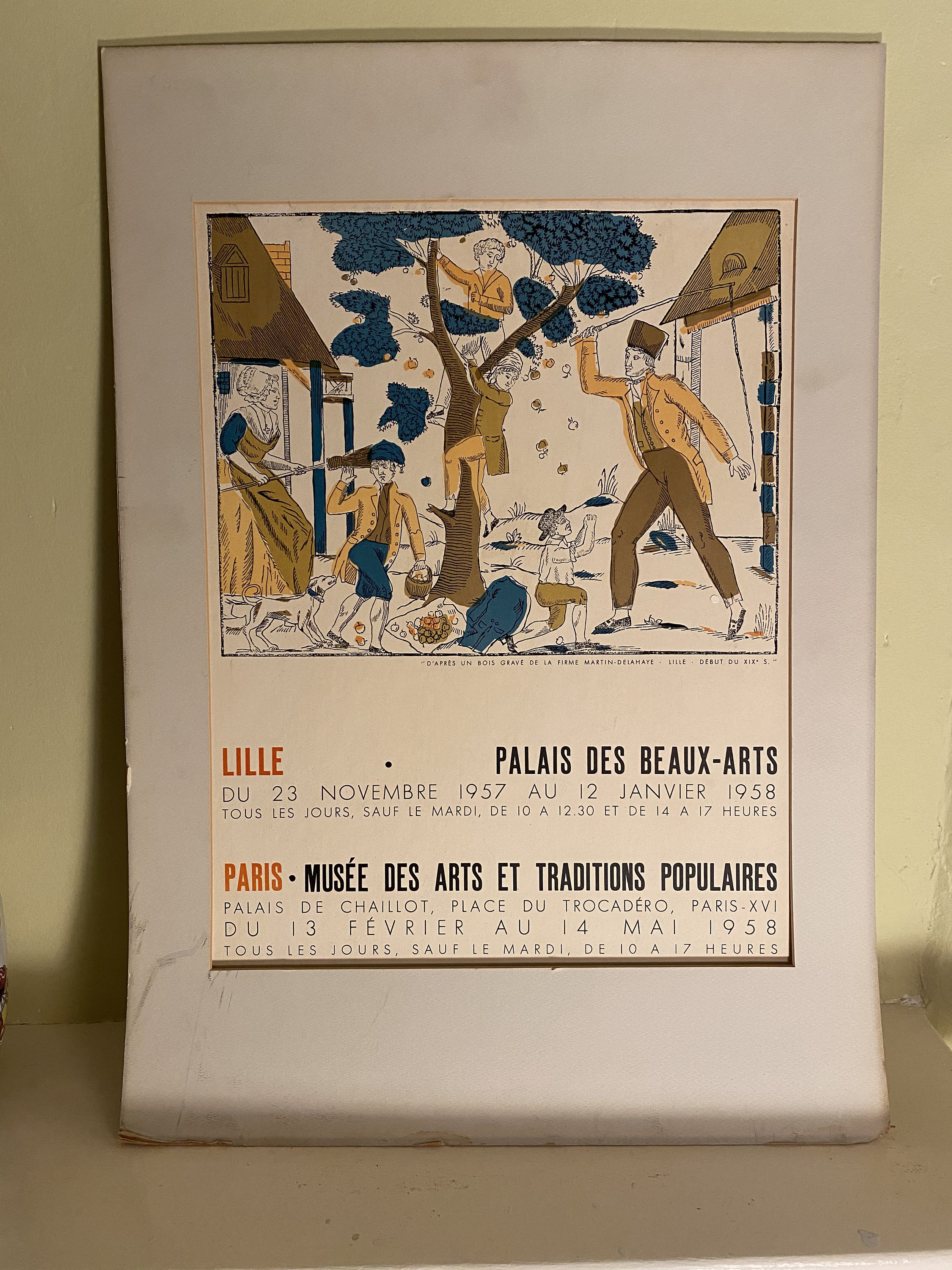 Affiche D'art Lithographique 'L'image De Lille' – Mourlot 1958, Musée Des Arts Populaires – Vintage