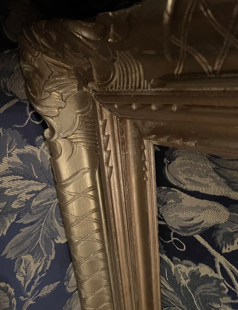 Antique Gesso Gold Gilt Wood Frame Large Ornate Fine Art Country Etsy