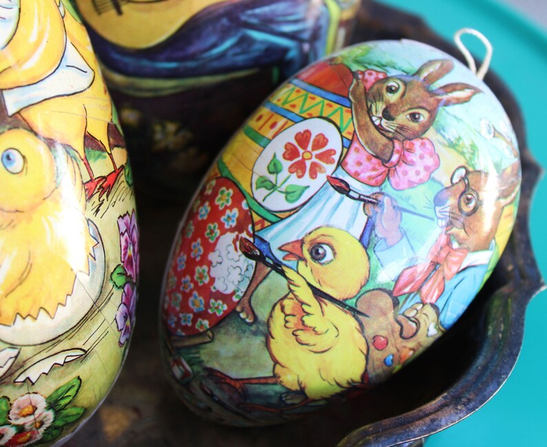 Vintage Papiermâché EASTER EGGS Made in Germany Large Size Etsy