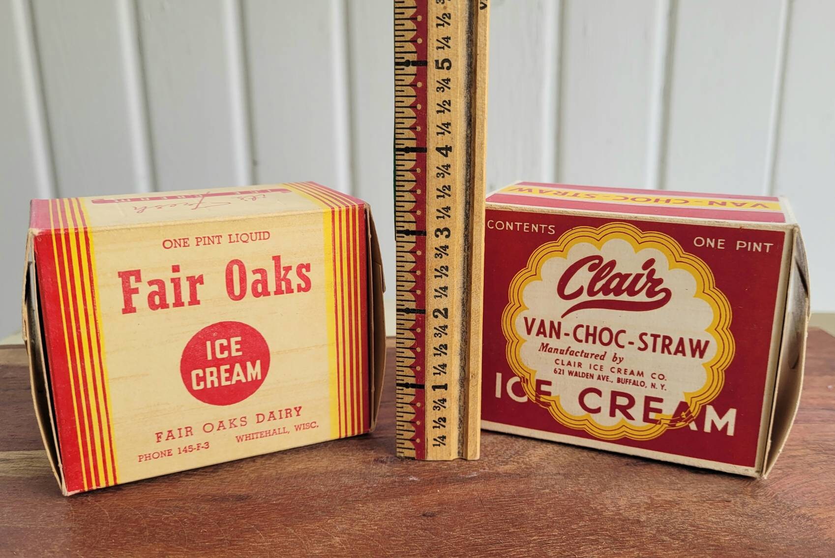 Pair of Cute Vintage ICE CREAM BOXES 1940s