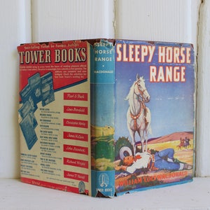 Retro Cowboy Books & Record, Country Western Kitsch, Lone Ranger, Sleepy Horse Range, Vintage Book Set image 3