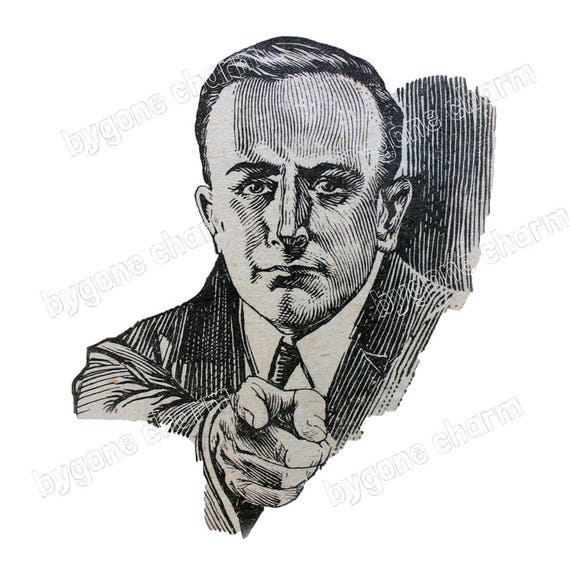 Antique Pointing Finger Clip Art, Retro Pointing Hand 1920s, Vintage Printable Digital Download