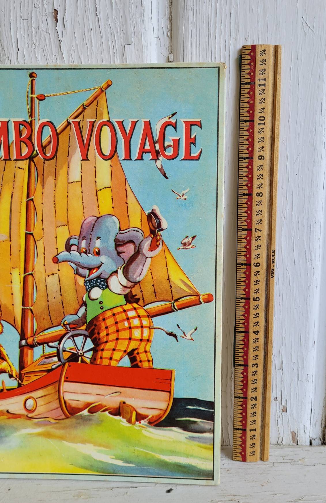 Rare Vintage FRENCH CHILDREN'S BOOK Jumbo Voyage 1960 Illustrated Elephant
