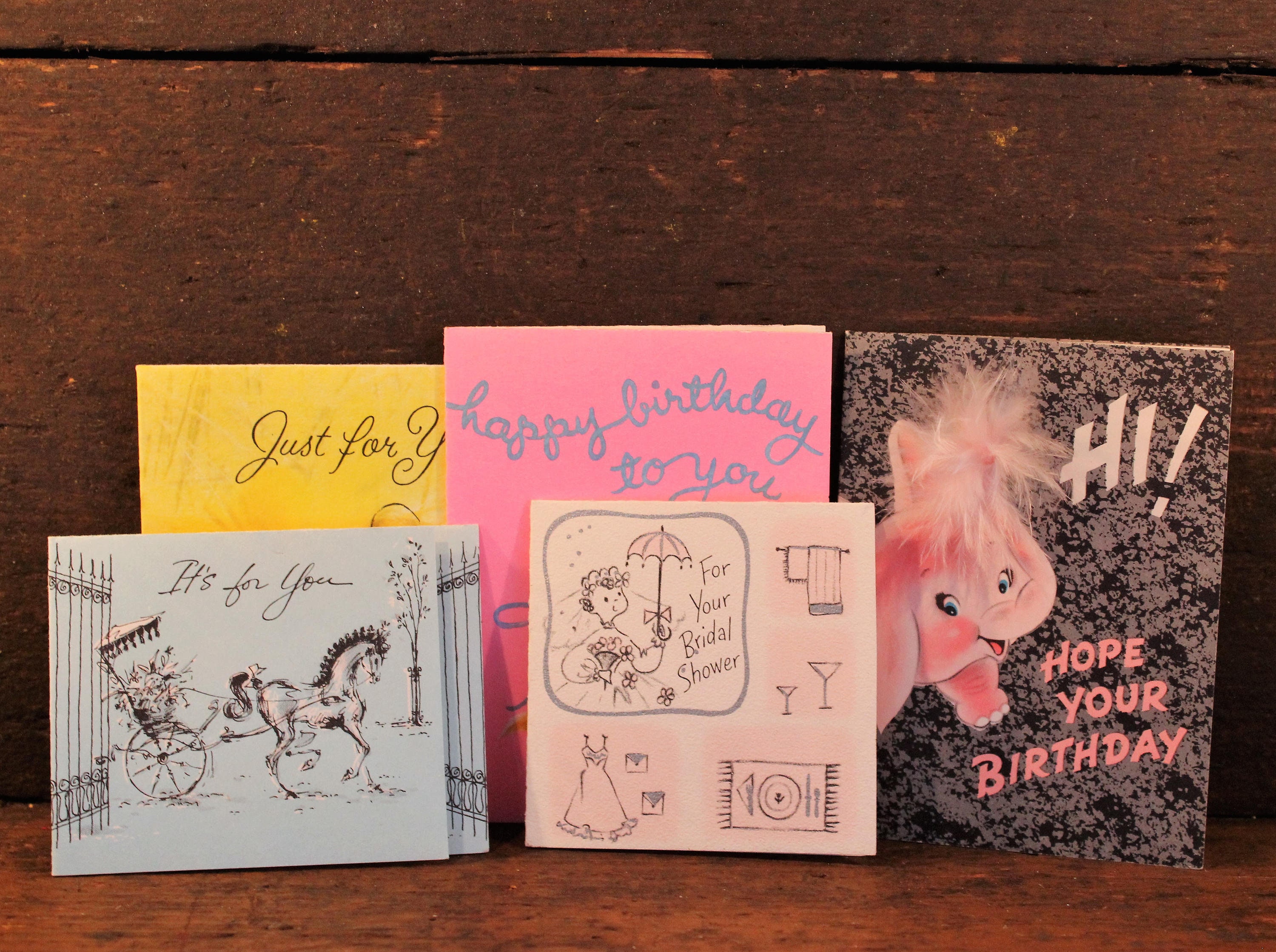 Vintage UNUSED MINI GREETING Cards Assorted, Mid Century Retro Ephemera ...