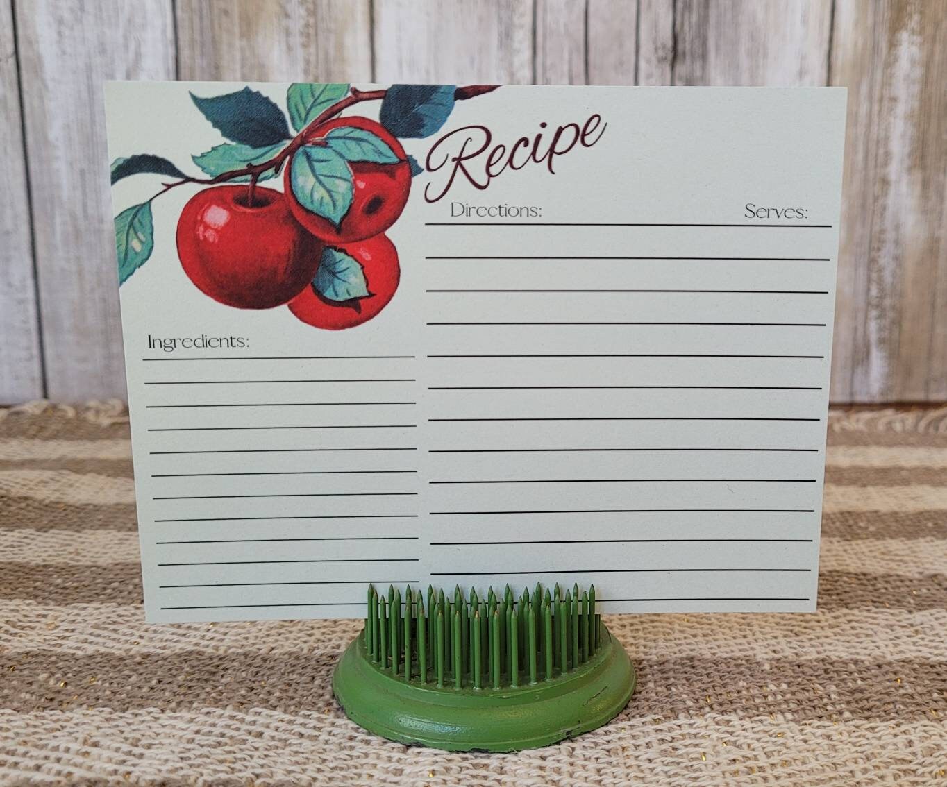 Cute RECIPE CARDS Vintage Red Apple Design - Set of 15
