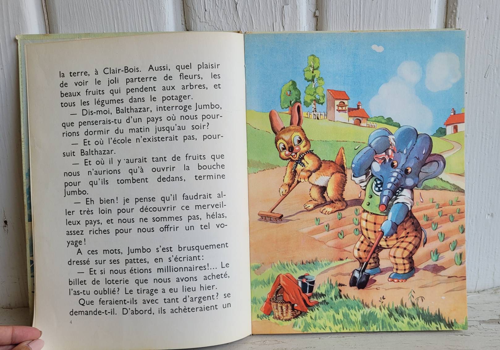 Rare Vintage FRENCH CHILDREN'S BOOK Jumbo Voyage 1960 Illustrated Elephant