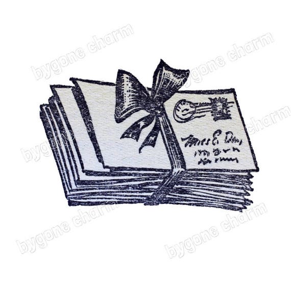 Vintage Love Letters Clip Art, Vintage DIY Printable Digital Download