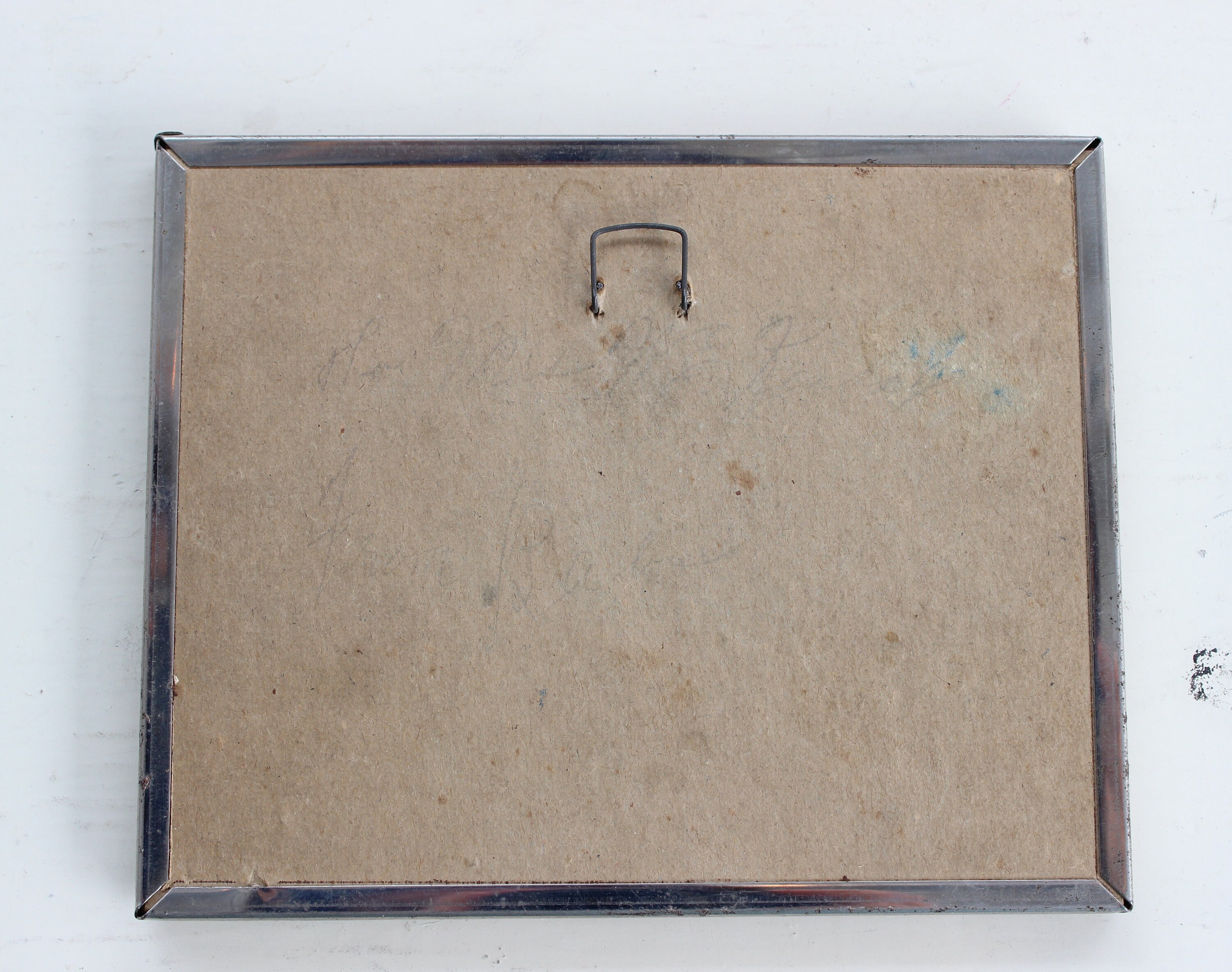 Lovely Vintage MOTHER Poem Print in Tarnished Silver Frame (1940's