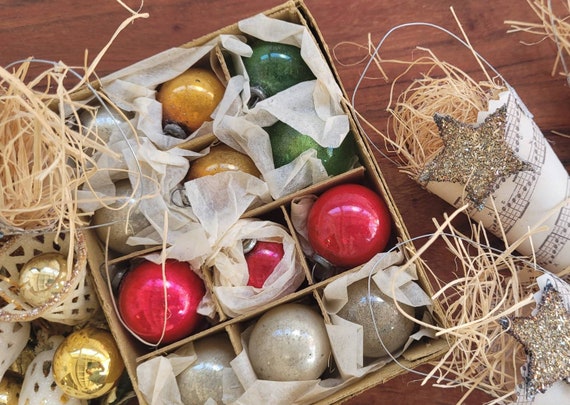 VINTAGE CHRISTMAS Ornaments & Crafting Bundle, Vintage Christmas Supply, 1940s-1960s