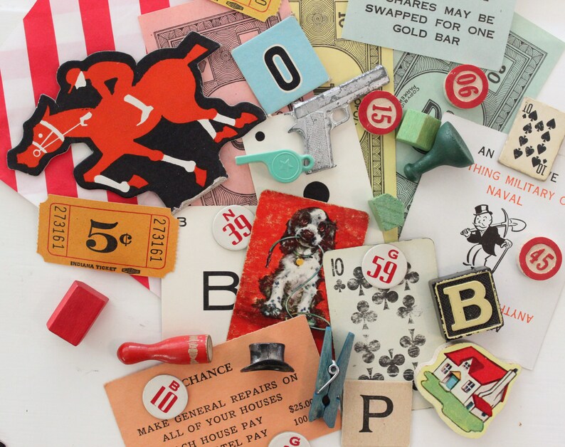 Vintage GAME PIECE Crafting Packs Retro Kitsch Crafting Etsy