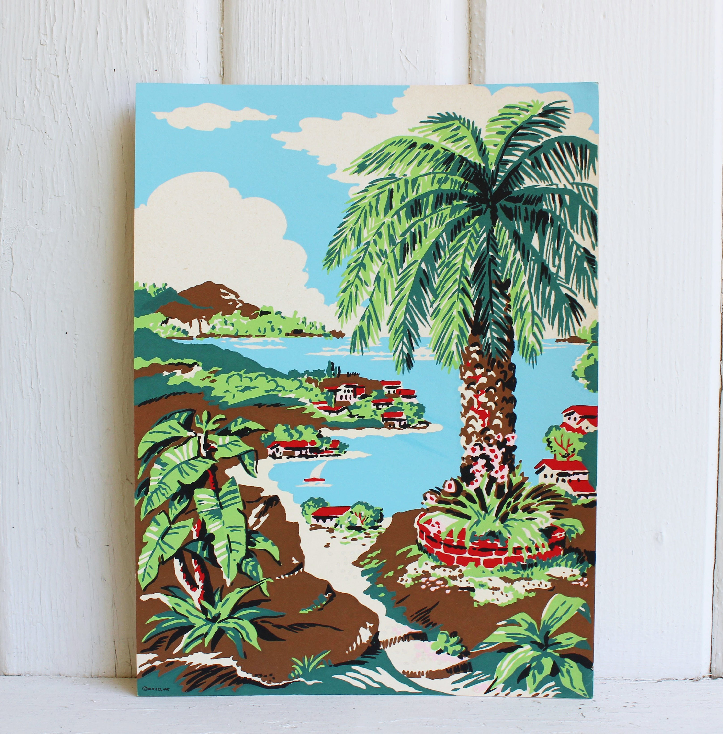 Tropical ART DECO TRAVEL Prints Southern Shores in Original Package