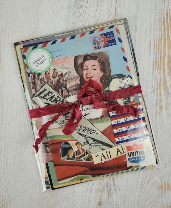 Vintage TRAVEL Ephemera Pack - 70+ Pieces - Scrapbook Supplies, Junk Journal, Antique Ephemera, Mid Century Kitsch