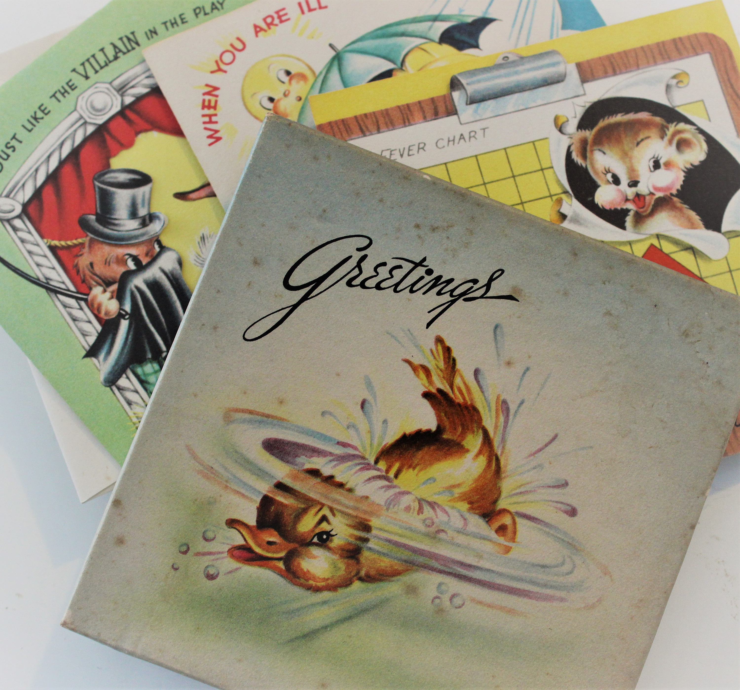 Kitschy Vintage UNUSED GREETING CARDS Assorted 1940s, Anthropomorphic