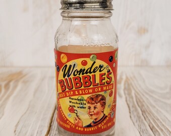 Rare WONDER BUBBLES Bottle, 1950s Toy, Kitschy Vintage Product