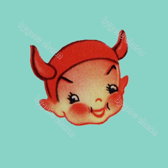 Vintage CUTE DEVIL Halloween Clip Art Printable Digital Download - Etsy