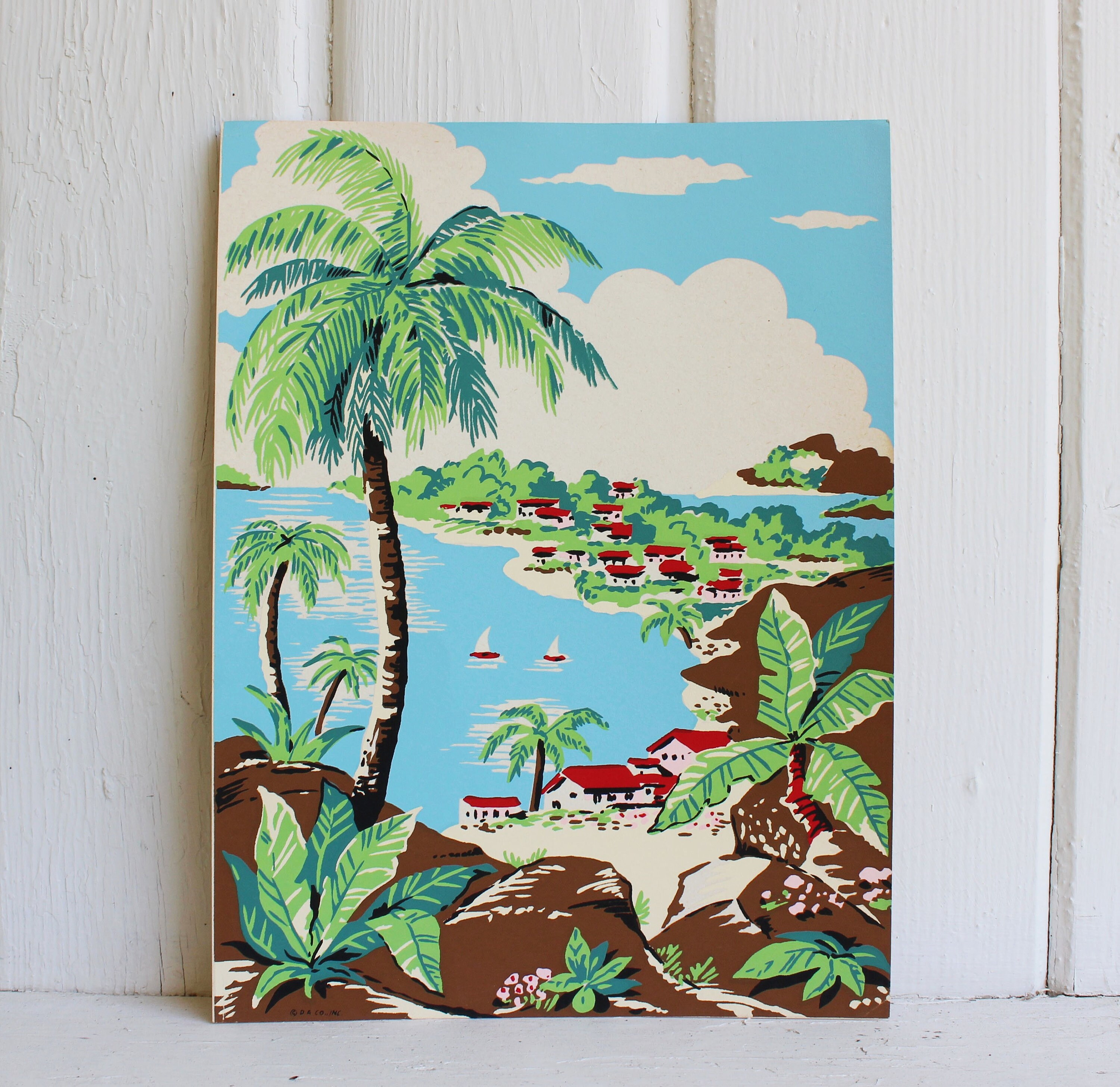 Tropical ART DECO TRAVEL Prints Southern Shores in Original Package