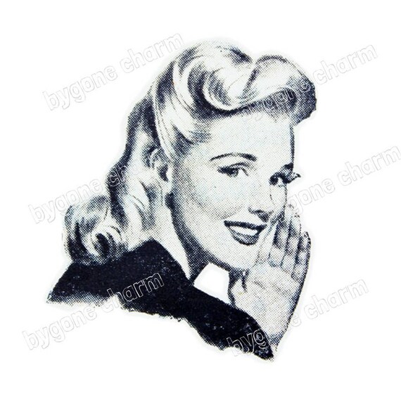 Vintage 1940's Pinup Girl, Gossip, Secrets, Newsflash - DIY Printable Digital Download