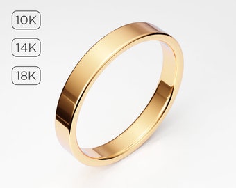 3mm Wedding Band14k Solid Gold Wedding Ring14k White Gold Couple RingRose Gold Men/'s,Women/'s Plain Wedding BandMatching BandUnisex Ring