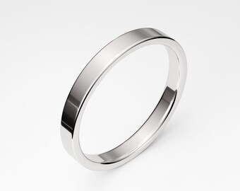 Eastlily Simple Silver Rings For Women 2mm Titanium Steel Rings For