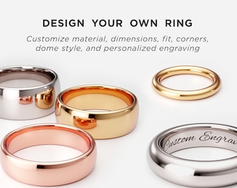 Diseño de anillo personalizado + Prototipo. Vista previa digital 3D, PDF imprimible 1:1 de su diseño de anillo personalizado y un prototipo de plástico para probar.