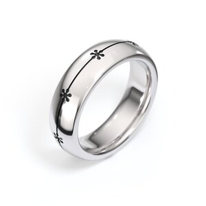 Flower Wreath Ring, Womens Wedding Band For Her, Sterling Silver Ring Band with Tiny Flowers, Floral, Designer Ring, Everyday Ring Band