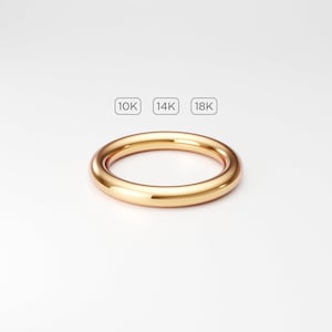 2.9mm 10K 14K 18K Solid Yellow Gold Band: Full Round Thick Heavy Wedding/Stacking Ring Approx. ~3mm