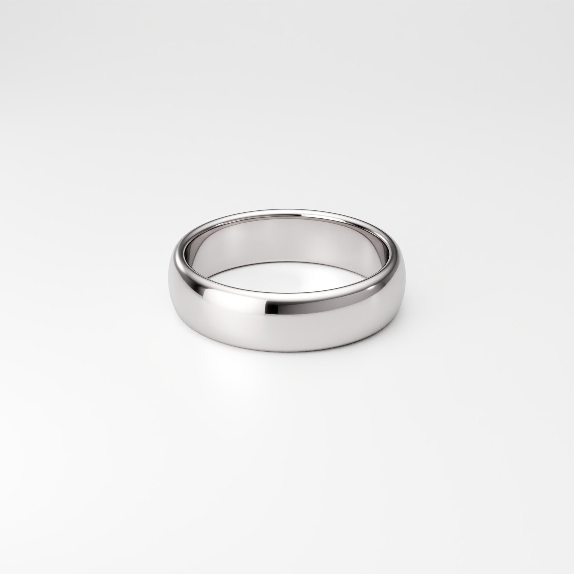 5mm Sterling Silver Wedding Band, Domed Silver Band. Plain Wide 