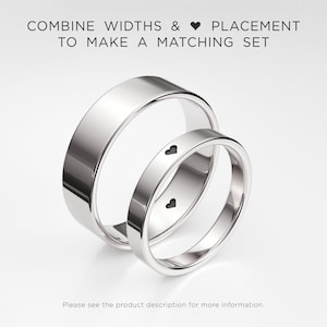 Promise Ring for Him: 4mm Flat Sterling Silver Ring Band with a Tiny Heart, Engagement Ring for Men, Love Ring, Boyfriend, Mens Promise Ring image 7