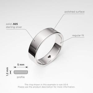 Promise Rings with Heart, His and Hers Promise Rings Set, Sterling Silver Rings 3mm & 5mm, Couple Rings Set, Matching Personalized Rings image 3