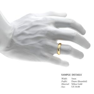 Men's Solid Gold Wedding Band: 5mm 10K 14K 18K Yellow Gold, Plain Classic Dome Ring image 5