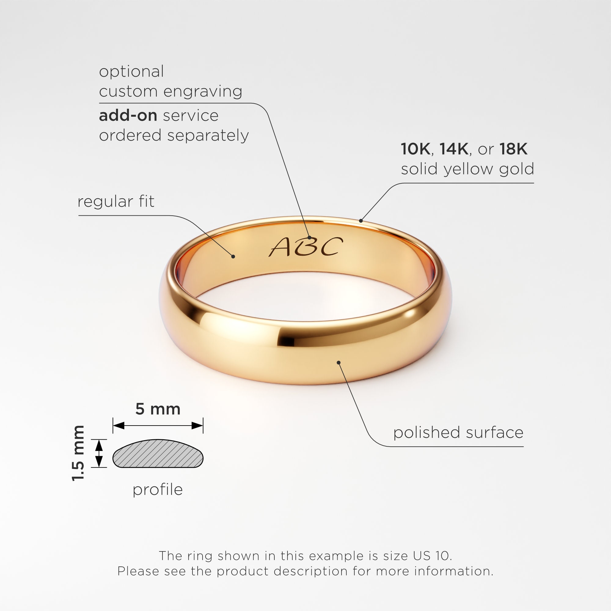 Traditional mens gold wedding band discount