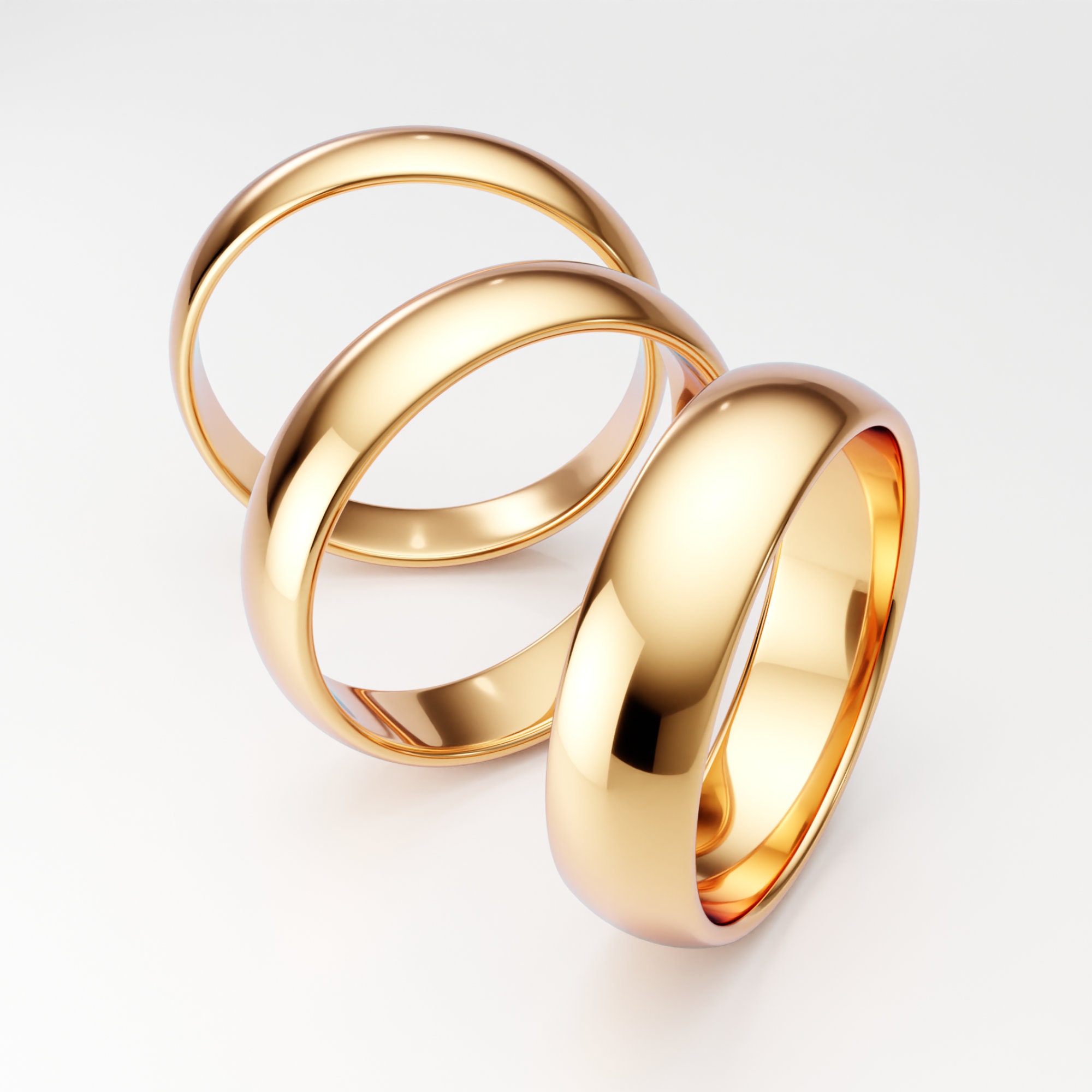 Men's plain gold outlet wedding rings