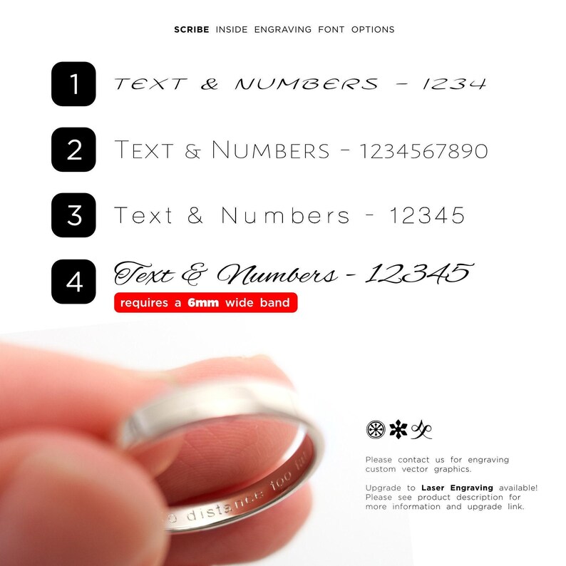 Promise Rings Set 3mm & 6mm – His and Hers Promise Rings, Matching Couple Rings Set, Matching Promise Rings for Couples, Sterling Silver image 7