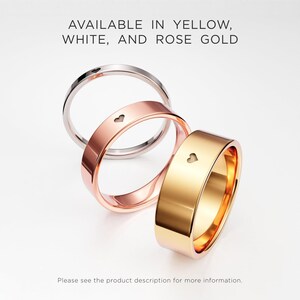 Promise Rings with Heart, His and Hers Promise Rings Set, Sterling Silver Rings 3mm & 5mm, Couple Rings Set, Matching Personalized Rings image 9