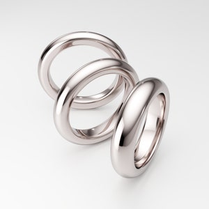 ULTRA THICK Solid 14K White Gold Ring Band: Heavy Extra Tall Gold Wedding Band with Plain Simple Rounded Dome