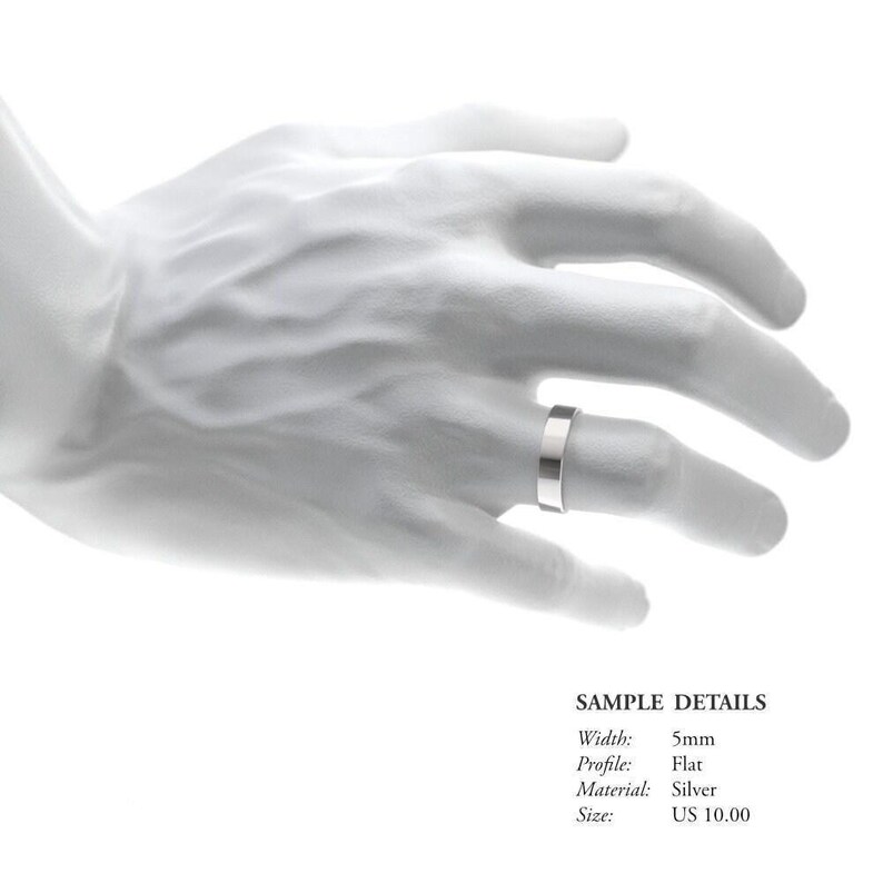 Promise Rings with Heart, His and Hers Promise Rings Set, Sterling Silver Rings 3mm & 5mm, Couple Rings Set, Matching Personalized Rings image 6