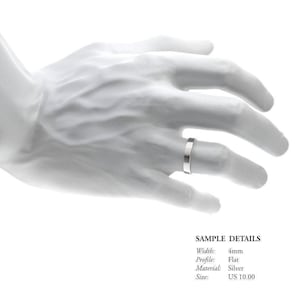 Promise Ring for Him: 4mm Flat Sterling Silver Ring Band with a Tiny Heart, Engagement Ring for Men, Love Ring, Boyfriend, Mens Promise Ring image 6