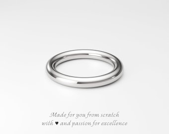 Full Round Donut Ring: 3mm Extra Thick Sterling Silver Wedding Band or Thumb Ring