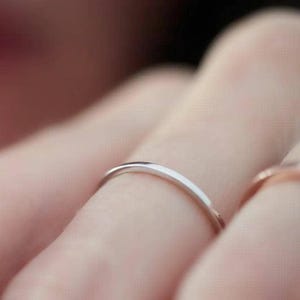 1mm ULTRA THIN Flat Sterling Silver Band, Dainty Square Ring Spacer, Divider, Guard Bild 5