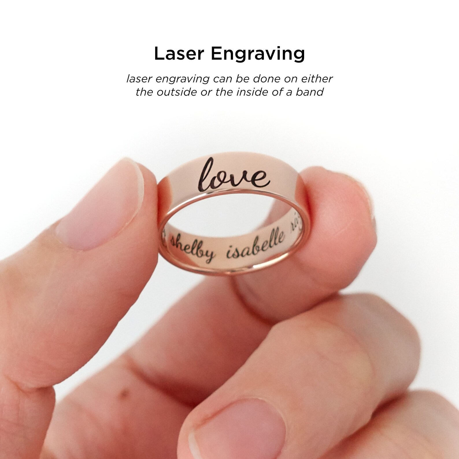 Personalized Ring Engraving Ring Order AddOn Custom Deep Etsy België