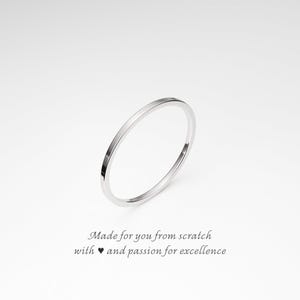 1mm ULTRA THIN Flat Sterling Silver Band, Dainty Square Ring Spacer, Divider, Guard Bild 1