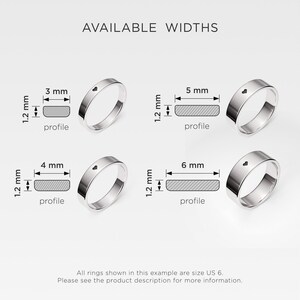 Promise Ring for Him: 4mm Flat Sterling Silver Ring Band with a Tiny Heart, Engagement Ring for Men, Love Ring, Boyfriend, Mens Promise Ring image 8
