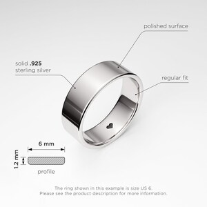 Promise Rings Set 3mm & 6mm – His and Hers Promise Rings, Matching Couple Rings Set, Matching Promise Rings for Couples, Sterling Silver image 3