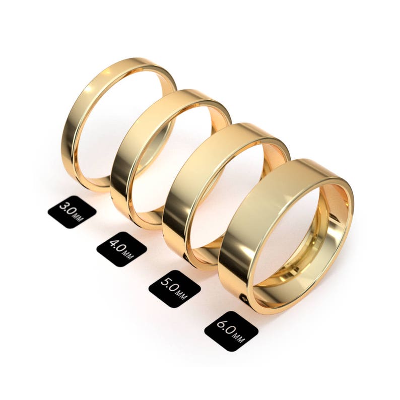 Mens thin gold wedding band information