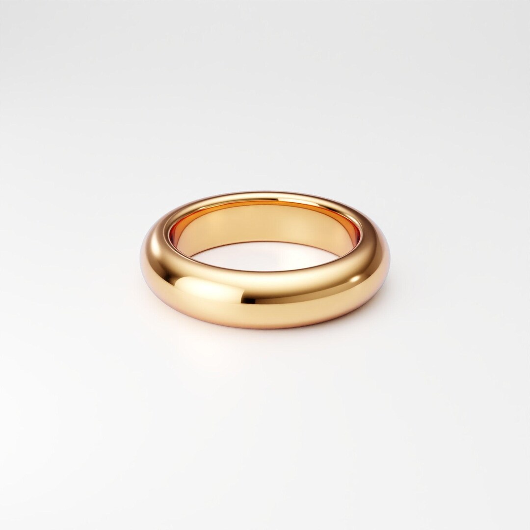 5mm X 3mm ULTRA THICK Gold Ring Band 10K 14K 18K Solid Yellow Gold — free download