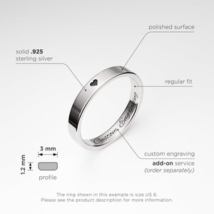 Promise Rings Set 3mm & 6mm – His and Hers Promise Rings, Matching Couple Rings Set, Matching Promise Rings for Couples, Sterling Silver image 2