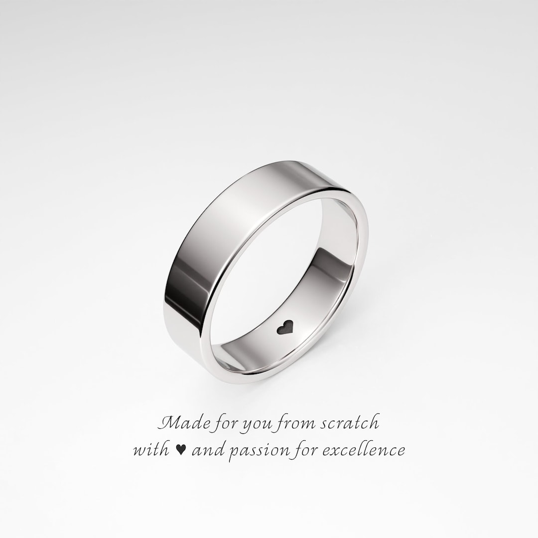 Alianza De Plata Con Grabado Exterior Personalizado - Comprar Joyas Online Al Mejor Precio Y 100% Seguro | Joyería Spirit