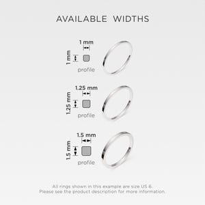 1mm ULTRA THIN Flat Sterling Silver Band, Dainty Square Ring Spacer, Divider, Guard Bild 6